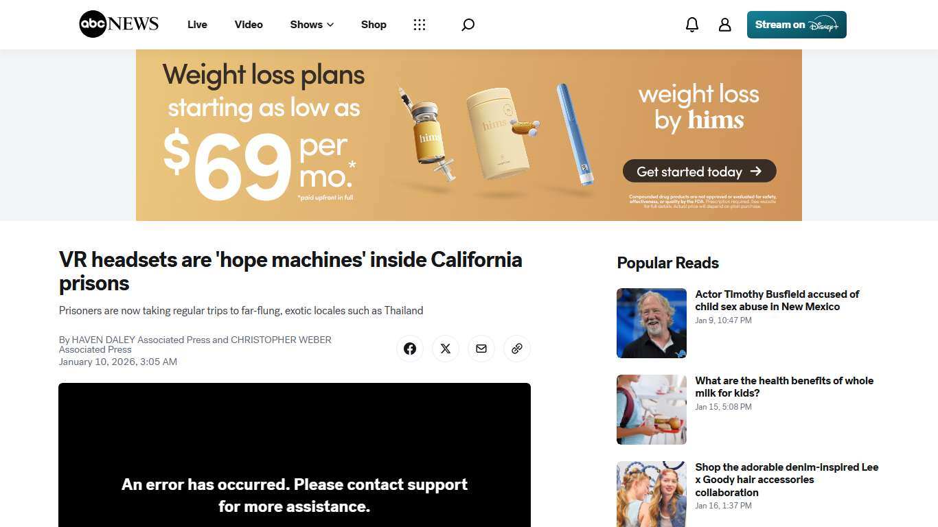 VR headsets are 'hope machines' inside California prisons - ABC News